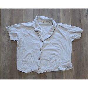 Madewell Cream Button Up Collared Womens Top XS